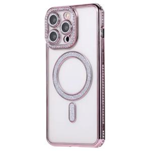 Premium Clear BLING BLING Magsafe Design Case for Apple iPhone 17 Pro Max - Rose Golden